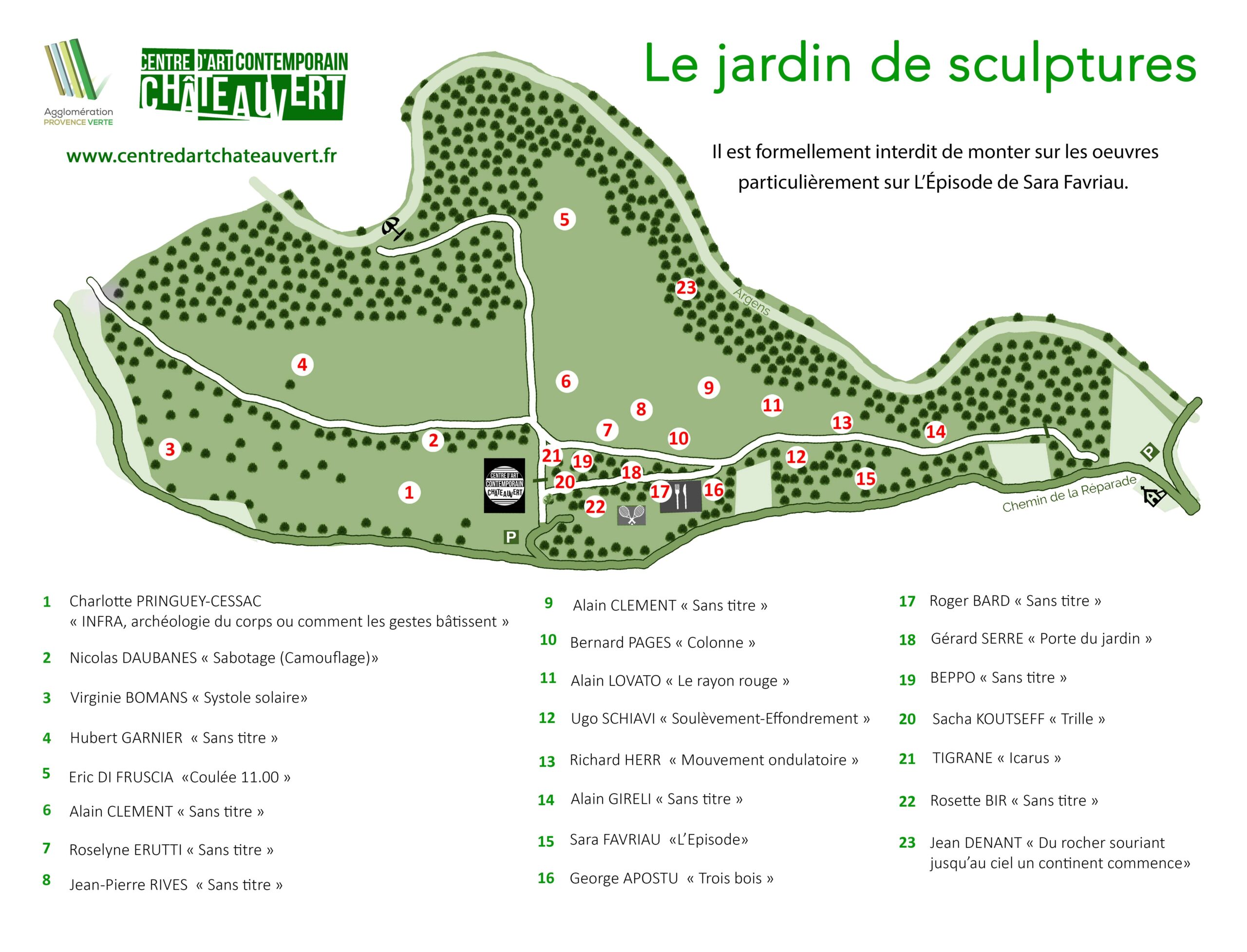 plan jardin de sculptures