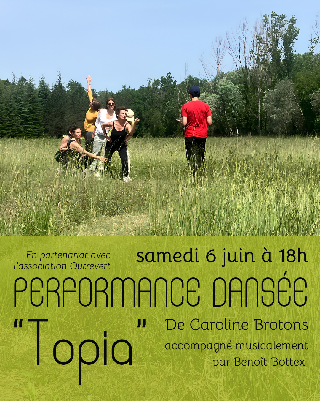 Affiche de la performance participative "Topia", menée par Caroline Brotons